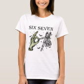 Six Seven 6 7 Meme Funny Witch Skeleton Hands Tシャツ (正面)