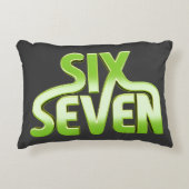 Six Seven 6 7 Meme - Green gradient typography アクセントクッション (正面)
