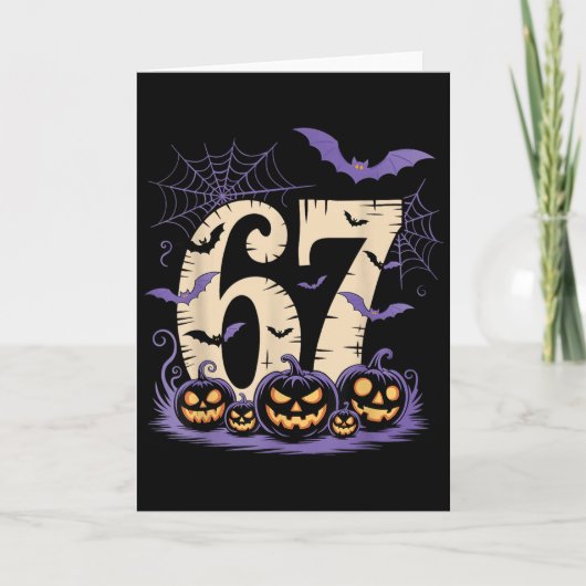 Six Seven 6 7 Meme Spooky Halloween  カード (正面)