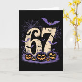 Six Seven 6 7 Meme Spooky Halloween  カード (黄色い花)