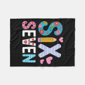 Six Seven 6 7 Meme Teacher フリースブランケット (正面(横))