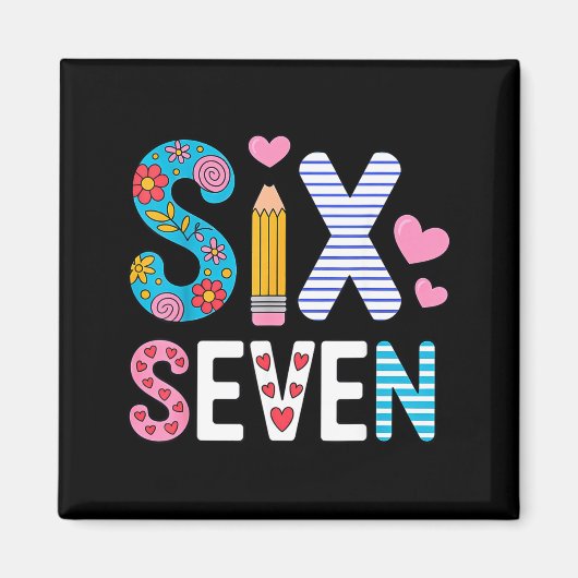 Six Seven 6 7 Meme Teacher マグネット (正面)