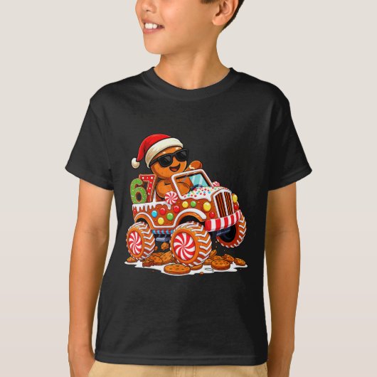 Six Seven 6 7 Monster Truck Gingerbread Man Christ Tシャツ (正面)
