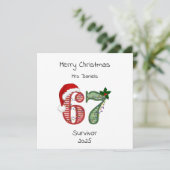 Six Seven 6 7 Survivor Funny Christmas Holiday カード (スタンド正面)