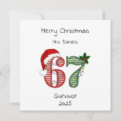 Six Seven 6 7 Survivor Funny Christmas Holiday カード (正面)