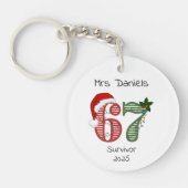 Six Seven 6 7 Survivor Funny Christmas Holiday キーホルダー (正面)