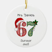 Six Seven 6 7 Survivor Funny Christmas Holiday セラミックオーナメント (正面)