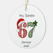 Six Seven 6 7 Survivor Funny Christmas Holiday セラミックオーナメント (左)