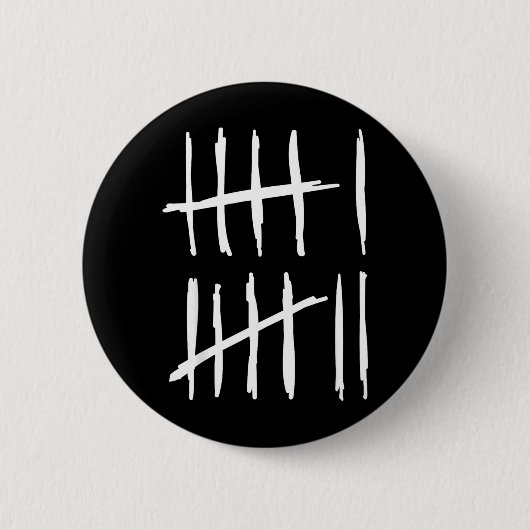Six Seven 6 7 Tally Marks 67 Meme 6-7 Numbers 缶バッジ (正面)