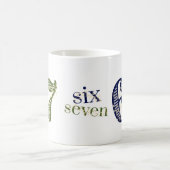 Six Seven 6 7 Trend Blue & Green Modern コーヒーマグカップ (中央)