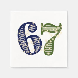 Six Seven 6 7 Trend Blue & Green Modern スタンダードカクテルナプキン