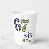 Six Seven 6 7 Trend Blue & Green Modern 紙コップ (裏面)