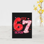 Six Seven 6 7 Valentines Day Trendy Valentine Meme カード (黄色い花)