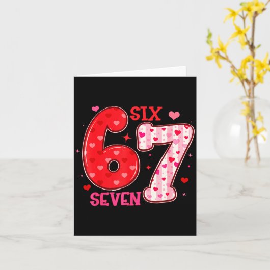 Six Seven 6 7 Valentines Day Trendy Valentine Meme カード (黄色い花)