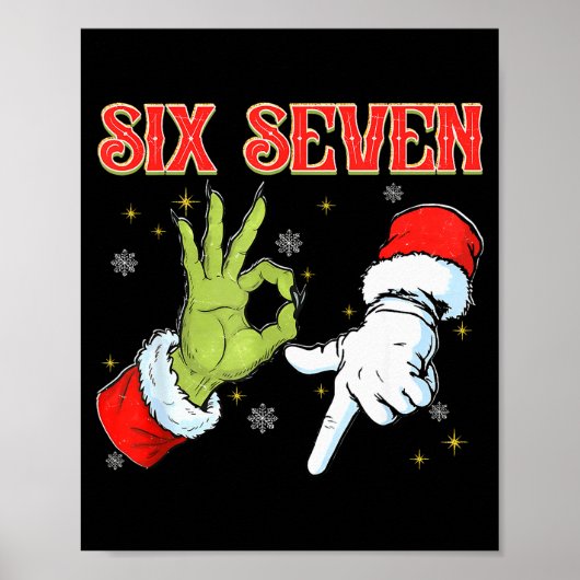 Six Seven 6 7 Z世代 アルファ世代 ミーム スラング メリークリスマス ポスター (正面)
