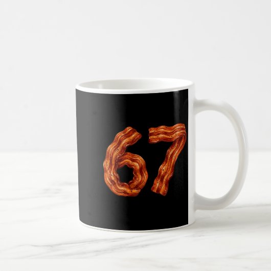 Six Seven Bacon Cool Meme 67 Funny Number  コーヒーマグカップ (右)