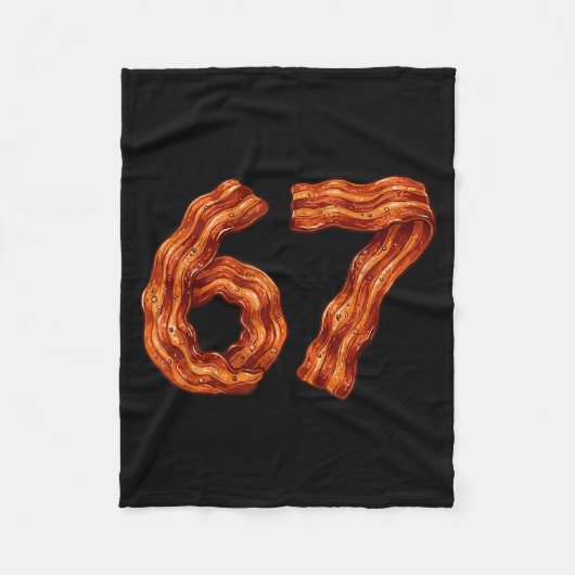 Six Seven Bacon Cool Meme 67 Funny Number  フリースブランケット (正面)