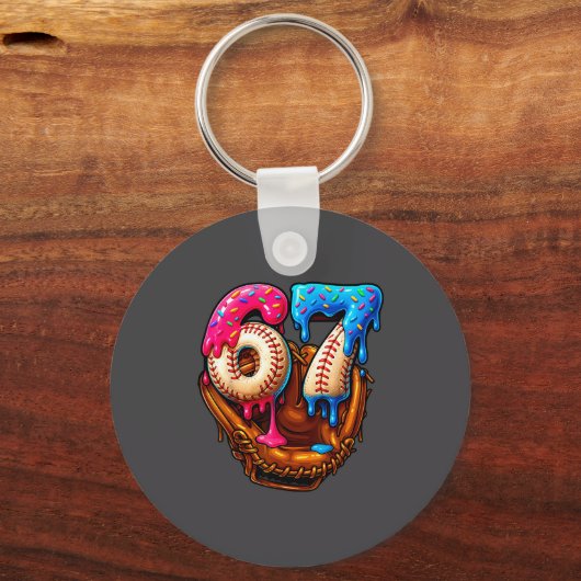 Six Seven Baseball Candy Drip 6-7 Meme  キーホルダー (正面)