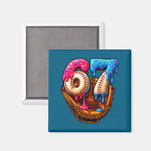 Six Seven Baseball Candy Drip 6-7 Meme  マグネット (正面/裏面)