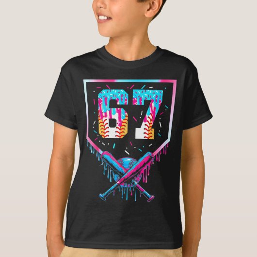 Six Seven Baseball Ice Cream Drip Cool 67 Gen Alph Tシャツ (正面)