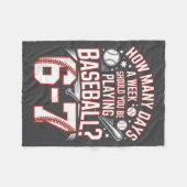 Six Seven Baseball Meme How Many Days 6-7  フリースブランケット (正面(横))