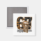 Six Seven Basketball, Funny 67 Basketball, Retro G マグネット (正面/裏面)