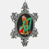 Six Seven Bigfoot 67 Sasquatch Meme Christmas スノーフレークピューターオーナメント (左)