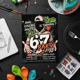 Six Seven Birthday Invitation, 7th Birthday 招待状