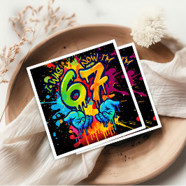 Six Seven Birthday Napkins スタンダードカクテルナプキン