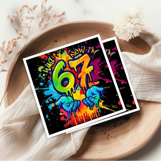 Six Seven Birthday Napkins スタンダードカクテルナプキン