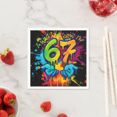 Six Seven Birthday Napkins スタンダードカクテルナプキン (インサイチュ)