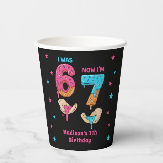Six Seven Birthday Party Paper Cups 紙コップ (正面)