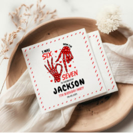 Six Seven Birthday Skeleton Hands Party スタンダードカクテルナプキン