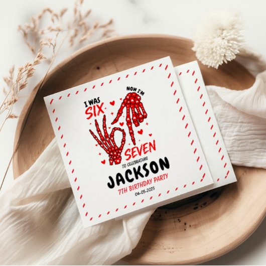 Six Seven Birthday Skeleton Hands Party スタンダードカクテルナプキン