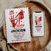 Six Seven Birthday Skeleton Hands Party 招待状