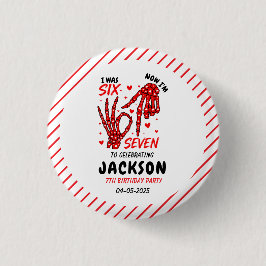 Six Seven Birthday Skeleton Hands Party 缶バッジ