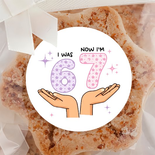 Six Seven Birthday Sticker ラウンドシール