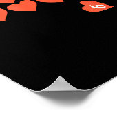 Six Seven Black Cat Knocking Off Hearts Funny 67 V ポスター (角)