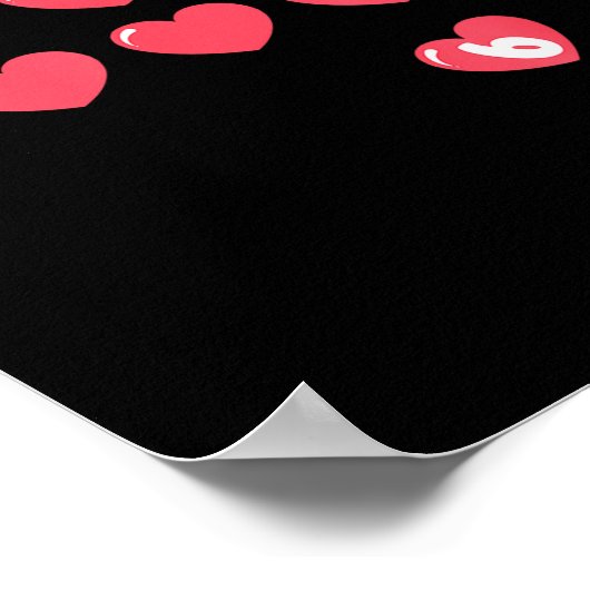 Six Seven Black Cat Knocking Off Hearts Funny 67 V ポスター (角)