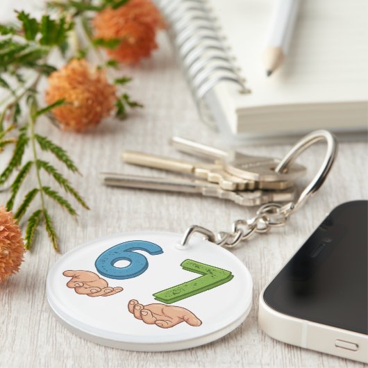 Six Seven Blue Green Brain Rot キーホルダー (正面右)