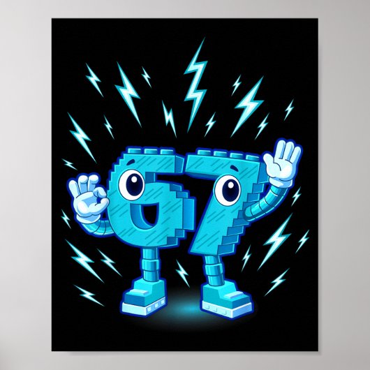 Six seven brainrot 6-7 design  ポスター (正面)