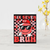Six Seven Bruh 67 ミーム 笑顔 バレンタイン ボーイズ カード (黄色い花)