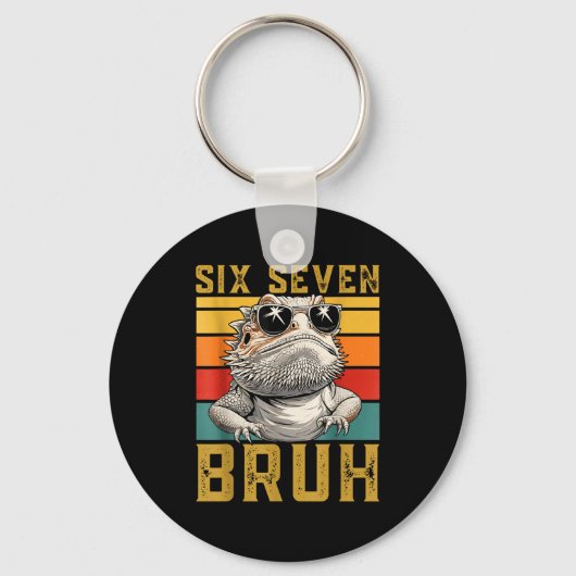 Six Seven Bruh 67 6 7 Meme Funny Sungles Bearded D キーホルダー (正面)