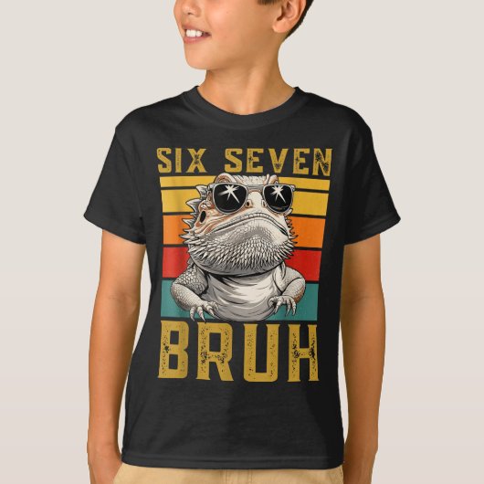 Six Seven Bruh 67 6 7 Meme Funny Sungles Bearded D Tシャツ (正面)