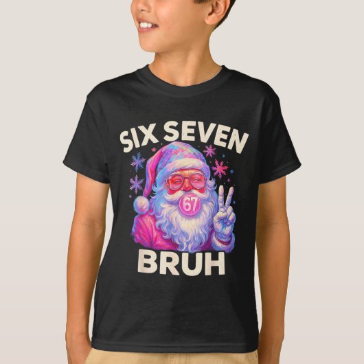Six Seven Bruh 67 Funny Nk Santa Christmas 6 7 Mem Tシャツ (正面)
