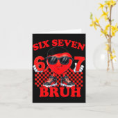 Six Seven Bruh 67 Heart Valentines Day Boy Girl Ki カード (黄色い花)