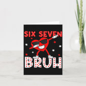 Six Seven Bruh 67 Meme 6 7 Valentines Day Heart Da カード (正面)