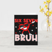 Six Seven Bruh 67 Meme 6 7 Valentines Day Heart Da カード (黄色い花)