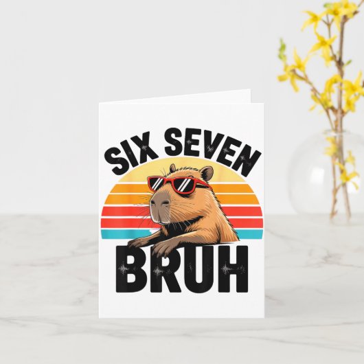 Six Seven Bruh 67 Meme Capybara  カード (黄色い花)