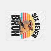Six Seven Bruh 67 Meme Capybara  フリースブランケット (正面(横))